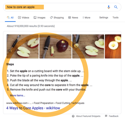 Example of Featured Snippet