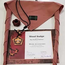 Wood Badge Certificate and Beads