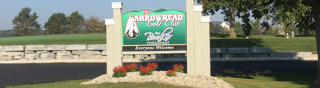 Arrowhead golf club entrance sign minster ohio
