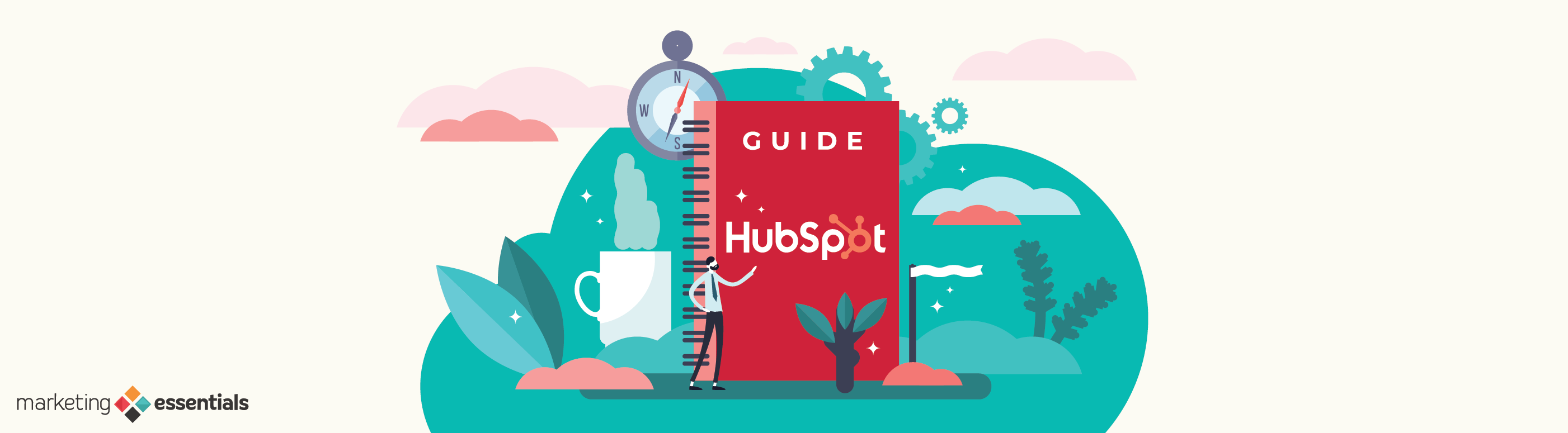 Illustrated HubSpot guide book.
